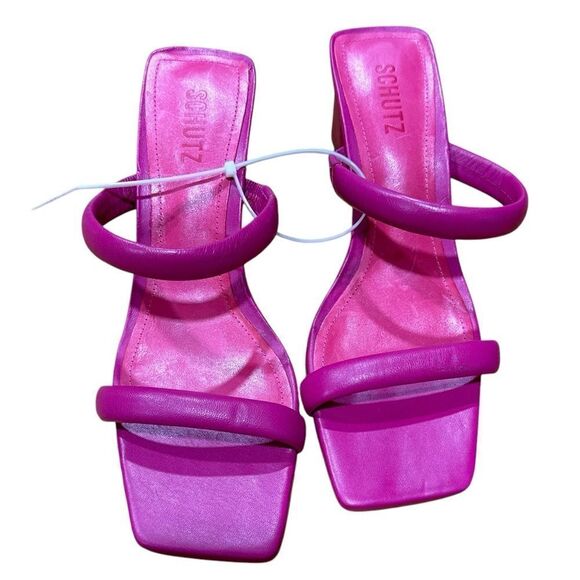 REVOLVE SCHUTZ ULLY Block Heel Sandal in Hot Pink NWOT - Picture 6 of 11